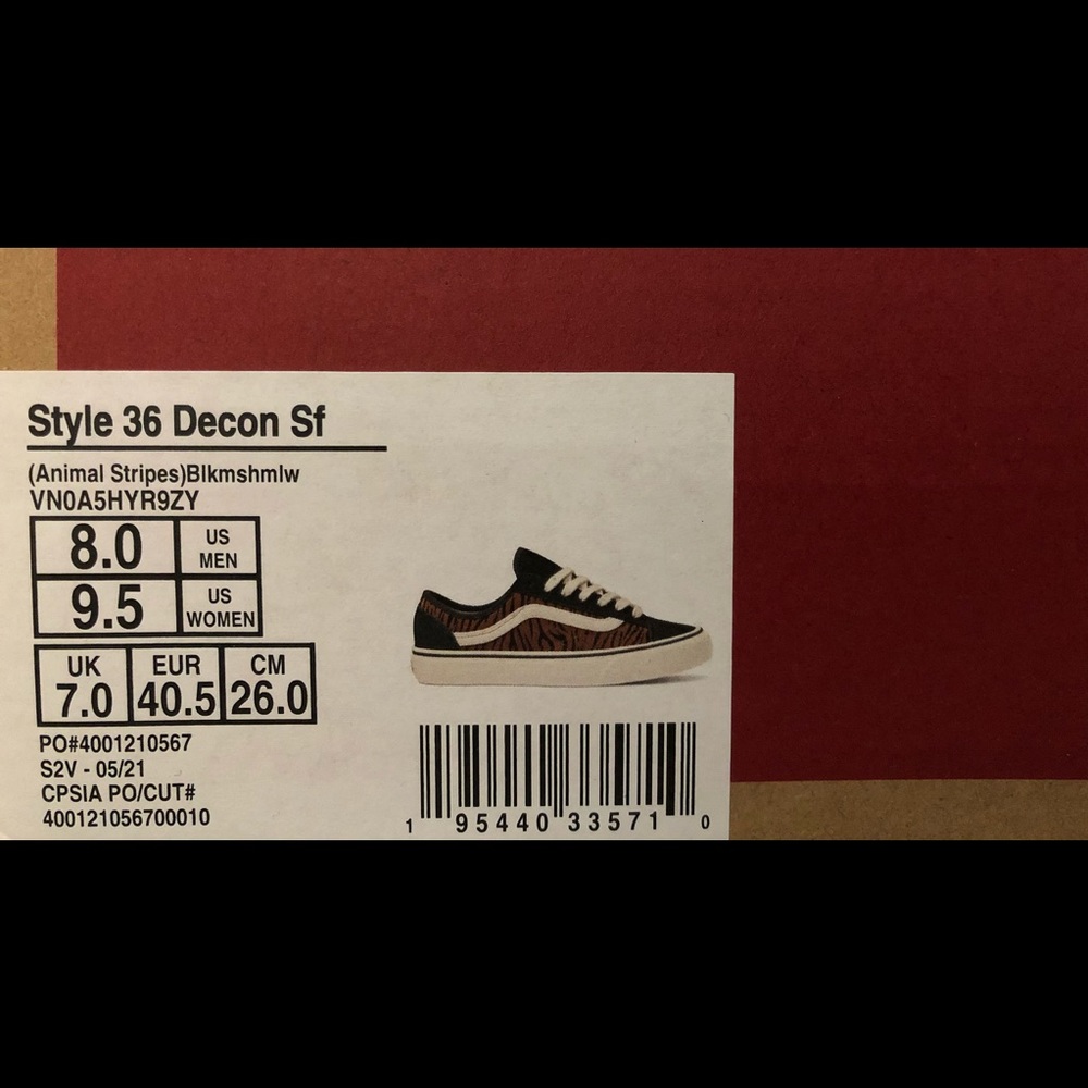 Vans Style 36 Decon Sf (Animal Stripes) “Black/Marshmallow” - Picture 11 of 11